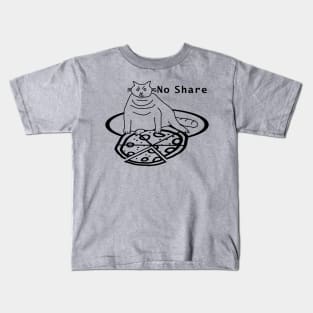 Chonk Cat Got Pizza Outline Kids T-Shirt